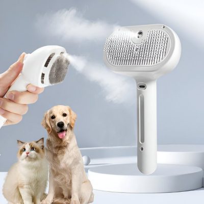 Escova de vapor recarregável para animais de estimação para redução de pelo | GROOMSY