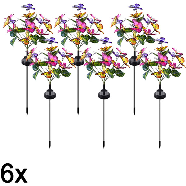 6x Luzes Solares Exteriores com Borboletas | FLUTIX